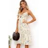 imageECOWISH Women 2025 Summer Dresses Tie Front VNeck Spaghetti Strap Button Down ALine Backless Swing Midi Dress809 Beigedecorative Buttons