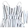 imageECOWISH Women 2025 Summer Dresses Tie Front VNeck Spaghetti Strap Button Down ALine Backless Swing Midi Dress809 Black Stripedecorative Buttons