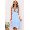 imageECOWISH Women 2025 Summer Dresses Tie Front VNeck Spaghetti Strap Button Down ALine Backless Swing Midi Dress809 Light Bluedecorative Buttons