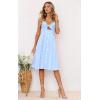 imageECOWISH Women 2025 Summer Dresses Tie Front VNeck Spaghetti Strap Button Down ALine Backless Swing Midi Dress809 Light Bluedecorative Buttons