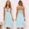 imageECOWISH Women 2025 Summer Dresses Tie Front VNeck Spaghetti Strap Button Down ALine Backless Swing Midi Dress809 Light Greendecorative Buttons