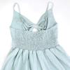 imageECOWISH Women 2025 Summer Dresses Tie Front VNeck Spaghetti Strap Button Down ALine Backless Swing Midi Dress809 Light Greendecorative Buttons