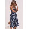 imageECOWISH Women 2025 Summer Dresses Tie Front VNeck Spaghetti Strap Button Down ALine Backless Swing Midi Dress809 Navy Bluedecorative Buttons