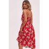 imageECOWISH Women 2025 Summer Dresses Tie Front VNeck Spaghetti Strap Button Down ALine Backless Swing Midi Dress809 Reddecorative Buttons