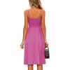 imageECOWISH Women 2025 Summer Dresses Tie Front VNeck Spaghetti Strap Button Down ALine Backless Swing Midi Dress809 Rose Reddecorative Buttons
