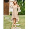 imageECOWISH Women Summer Off Shoulder Midi Cottagecore Dress Western Country Renaissance Peasant High Low Costume 34 Sleeve 2025Beige