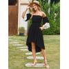 imageECOWISH Women Summer Off Shoulder Midi Cottagecore Dress Western Country Renaissance Peasant High Low Costume 34 Sleeve 2025Black