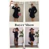 imageECOWISH Womens Button Shirt Dress with Pockets Fall Summer Short Mini Dresses Long Sleeve 34 Sleeve Long Tunics Blouse Belt19black