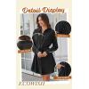 imageECOWISH Womens Button Shirt Dress with Pockets Fall Summer Short Mini Dresses Long Sleeve 34 Sleeve Long Tunics Blouse Belt19black