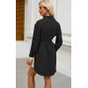 imageECOWISH Womens Button Shirt Dress with Pockets Fall Summer Short Mini Dresses Long Sleeve 34 Sleeve Long Tunics Blouse Belt19black Beige