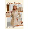 imageECOWISH Womens Button Shirt Dress with Pockets Fall Summer Short Mini Dresses Long Sleeve 34 Sleeve Long Tunics Blouse Belt19khaki Beige