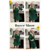 imageECOWISH Womens Button Shirt Dress with Pockets Fall Summer Short Mini Dresses Long Sleeve 34 Sleeve Long Tunics Blouse Belt51green