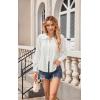 imageECOWISH Womens Button Up Shirt  Peter Pan Collar Frilled Short Sleeve Summer Tops Casual Cotton Retro Floral Blouse3461 White