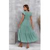 imageECOWISH Womens Summer Dresses 2025 Elegant Lady Wedding Guest Cocktail Ruffle Cap Sleeves ALine Office Midi Dress297 Light Green