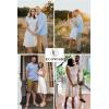 imageECOWISH Womens Summer Dresses 2025 Elegant Lady Wedding Guest Cocktail Ruffle Cap Sleeves ALine Office Midi DressWhite