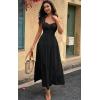 imageECOWISH Womens Summer Strapless Maxi Dress 2025 Off Shoulder Hollow Out Smocked A Line Tube Tiered Long Dresses3447 Black