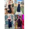 imageECOWISH Womens Summer Strapless Maxi Dress 2025 Off Shoulder Hollow Out Smocked A Line Tube Tiered Long DressesBlack