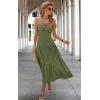 imageECOWISH Womens Summer Strapless Maxi Dress 2025 Off Shoulder Hollow Out Smocked A Line Tube Tiered Long DressesLight Green