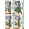 imageECOWISH Womens Summer Strapless Maxi Dress 2025 Off Shoulder Hollow Out Smocked A Line Tube Tiered Long DressesLight Green