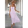 imageECOWISH Womens Summer Strapless Maxi Dress 2025 Off Shoulder Hollow Out Smocked A Line Tube Tiered Long DressesPurple