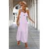 imageECOWISH Womens Summer Strapless Maxi Dress 2025 Off Shoulder Hollow Out Smocked A Line Tube Tiered Long DressesPurple