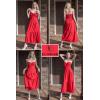 imageECOWISH Womens Summer Strapless Maxi Dress 2025 Off Shoulder Hollow Out Smocked A Line Tube Tiered Long DressesRed