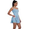 imageECOWISH Womens Tennis Dress with Shorts Pockets Summer Sleeveless Pleated Mini Athletic Golf Workout Sports SkortLight Blue