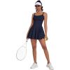 imageECOWISH Womens Tennis Dress with Shorts Pockets Summer Sleeveless Pleated Mini Athletic Golf Workout Sports SkortNavy Blue