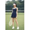 imageECOWISH Womens Tennis Dress with Shorts Pockets Summer Sleeveless Pleated Mini Athletic Golf Workout Sports SkortNavy Blue