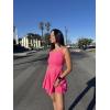 imageECOWISH Womens Tennis Dress with Shorts Pockets Summer Sleeveless Pleated Mini Athletic Golf Workout Sports SkortPink