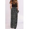 imageECOWISH Palazzo Pants for Women Casual 2025 Summer Loose Baggy Wide Leg Flowy High Waisted Polka Dot Trouser with Belt Pocket160 Black