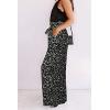 imageECOWISH Palazzo Pants for Women Casual 2025 Summer Loose Baggy Wide Leg Flowy High Waisted Polka Dot Trouser with Belt Pocket160 Black