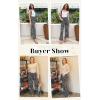 imageECOWISH Palazzo Pants for Women Casual 2025 Summer Loose Baggy Wide Leg Flowy High Waisted Polka Dot Trouser with Belt Pocket160 Black