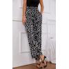 imageECOWISH Palazzo Pants for Women Casual 2025 Summer Loose Baggy Wide Leg Flowy High Waisted Polka Dot Trouser with Belt Pocket160 Black Lightning