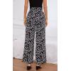 imageECOWISH Palazzo Pants for Women Casual 2025 Summer Loose Baggy Wide Leg Flowy High Waisted Polka Dot Trouser with Belt Pocket160 Black Lightning