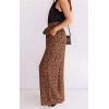 imageECOWISH Palazzo Pants for Women Casual 2025 Summer Loose Baggy Wide Leg Flowy High Waisted Polka Dot Trouser with Belt Pocket160 Brown
