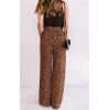 imageECOWISH Palazzo Pants for Women Casual 2025 Summer Loose Baggy Wide Leg Flowy High Waisted Polka Dot Trouser with Belt Pocket160 Brown