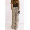 imageECOWISH Palazzo Pants for Women Casual 2025 Summer Loose Baggy Wide Leg Flowy High Waisted Polka Dot Trouser with Belt Pocket160 Khaki