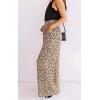 imageECOWISH Palazzo Pants for Women Casual 2025 Summer Loose Baggy Wide Leg Flowy High Waisted Polka Dot Trouser with Belt Pocket160 Khaki