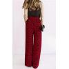 imageECOWISH Palazzo Pants for Women Casual 2025 Summer Loose Baggy Wide Leg Flowy High Waisted Polka Dot Trouser with Belt Pocket160 Red