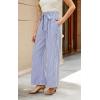 imageECOWISH Palazzo Pants for Women Casual 2025 Summer Loose Baggy Wide Leg Flowy High Waisted Polka Dot Trouser with Belt Pocket418 Sky Blue