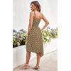 imageECOWISH Polka Dot Women Summer Dress Flowy High Low Sleeveless Boho Floral Criss Cross Halterneck Cocktail Midi Sundress 202546 Coffee