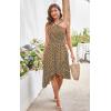 imageECOWISH Polka Dot Women Summer Dress Flowy High Low Sleeveless Boho Floral Criss Cross Halterneck Cocktail Midi Sundress 202546 Coffee