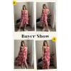 imageECOWISH Polka Dot Women Summer Dress Flowy High Low Sleeveless Boho Floral Criss Cross Halterneck Cocktail Midi Sundress 202546 Red Floral