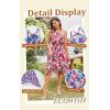 imageECOWISH Polka Dot Women Summer Dress Flowy High Low Sleeveless Boho Floral Criss Cross Halterneck Cocktail Midi Sundress 202546 Red Floral