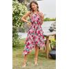 imageECOWISH Polka Dot Women Summer Dress Flowy High Low Sleeveless Boho Floral Criss Cross Halterneck Cocktail Midi Sundress 202546 Red Floral