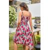 imageECOWISH Polka Dot Women Summer Dress Flowy High Low Sleeveless Boho Floral Criss Cross Halterneck Cocktail Midi Sundress 202546 Red Floral