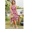 imageECOWISH Polka Dot Women Summer Dress Flowy High Low Sleeveless Boho Floral Criss Cross Halterneck Cocktail Midi Sundress 202546 Red Floral