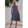 imageECOWISH Polka Dot Women Summer Dress Flowy High Low Sleeveless Boho Floral Criss Cross Halterneck Cocktail Midi Sundress 2025Blue