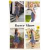 imageECOWISH Polka Dot Women Summer Dress Flowy High Low Sleeveless Boho Floral Criss Cross Halterneck Cocktail Midi Sundress 2025Blue